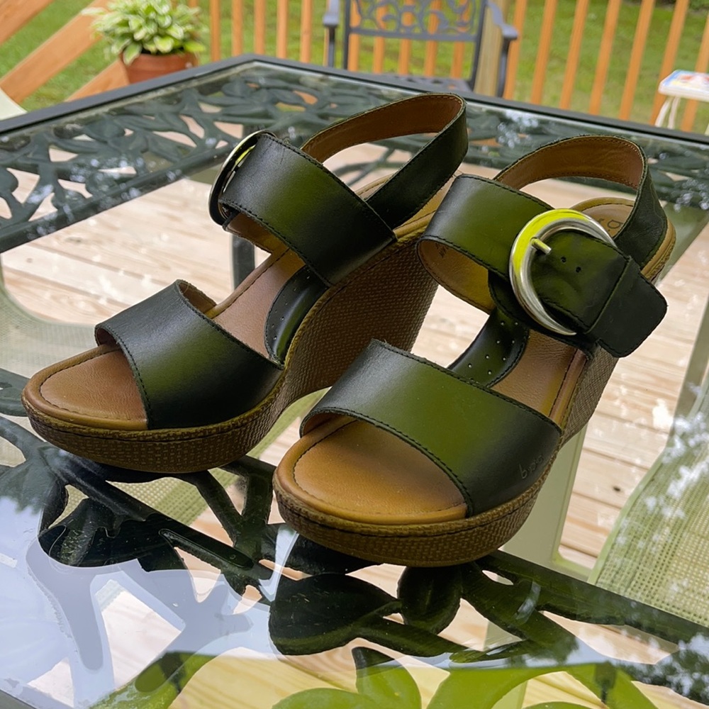 B.O.C. Alondra Wedge Sandal Double Strap Size 9